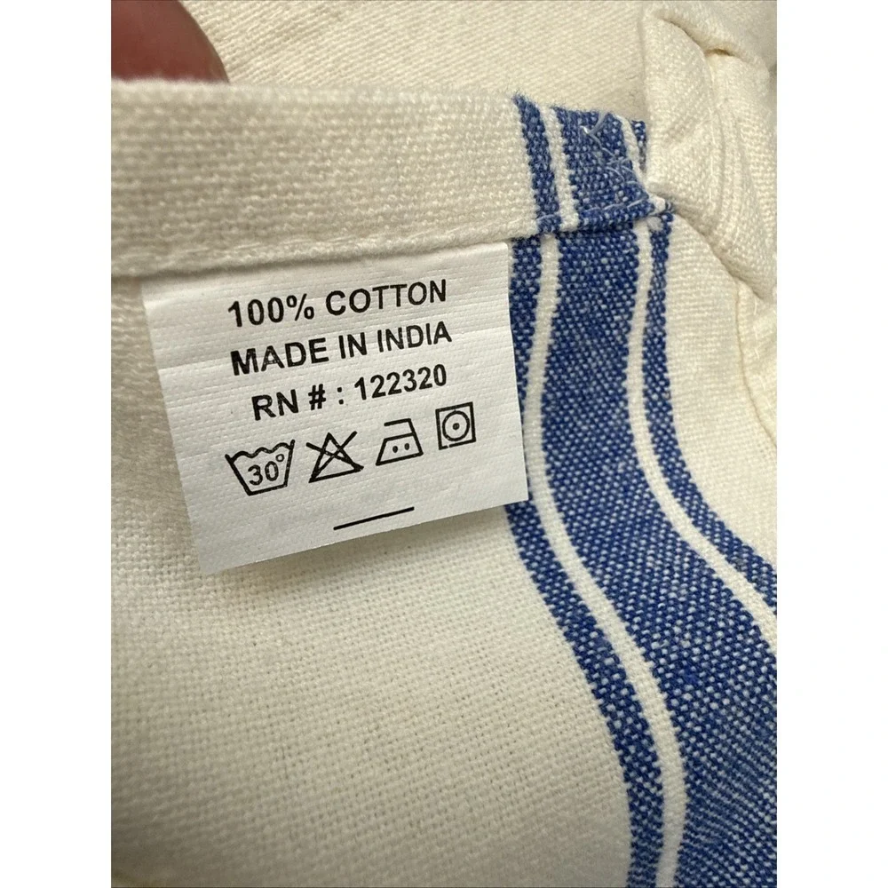 Hand Painted Dish Towel Cotton Sew Day Sewing Apron Country Blue
